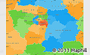 Political Simple Map of Île-de-France