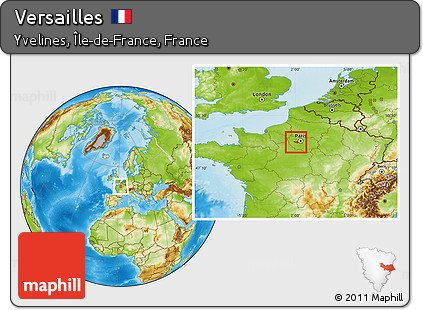 Physical Location Map of Versailles