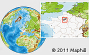 Physical Location Map of Versailles, highlighted country, highlighted parent region
