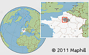 Savanna Style Location Map of Versailles, highlighted country, highlighted grandparent region