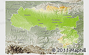 Physical 3D Map of Carcassonne, semi-desaturated