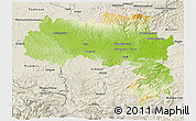 Physical 3D Map of Carcassonne, shaded relief outside
