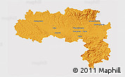 Political 3D Map of Carcassonne, cropped outside