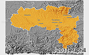 Political 3D Map of Carcassonne, desaturated