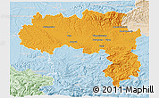 Political 3D Map of Carcassonne, lighten