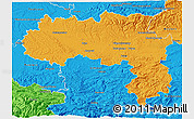 Political 3D Map of Carcassonne