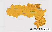Political 3D Map of Carcassonne, single color outside