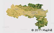 Satellite 3D Map of Carcassonne, cropped outside