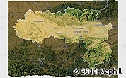 Satellite 3D Map of Carcassonne, darken