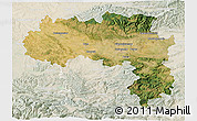 Satellite 3D Map of Carcassonne, lighten