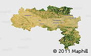 Satellite 3D Map of Carcassonne, single color outside