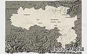 Shaded Relief 3D Map of Carcassonne, darken