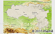 Shaded Relief 3D Map of Carcassonne, physical outside