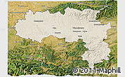 Shaded Relief 3D Map of Carcassonne, satellite outside