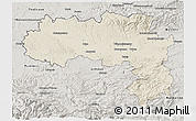 Shaded Relief 3D Map of Carcassonne, semi-desaturated