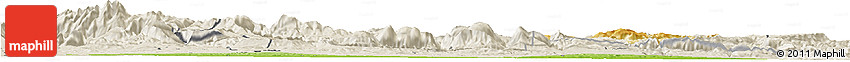 Physical Horizon Map of Carcassonne, shaded relief outside