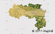 Satellite Map of Carcassonne, cropped outside