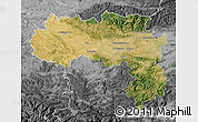 Satellite Map of Carcassonne, desaturated