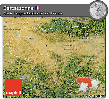Satellite Map of Carcassonne