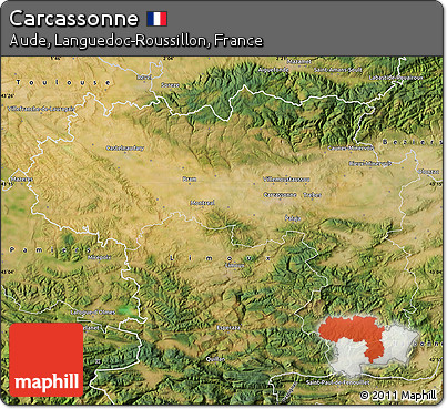 Satellite Map of Carcassonne