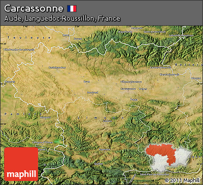 Satellite Map of Carcassonne