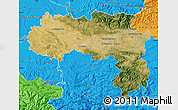 Satellite Map of Carcassonne, political outside