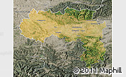 Satellite Map of Carcassonne, semi-desaturated