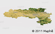Satellite Panoramic Map of Carcassonne, cropped outside