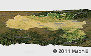 Satellite Panoramic Map of Carcassonne, darken