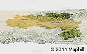 Satellite Panoramic Map of Carcassonne, lighten
