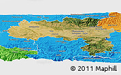 Satellite Panoramic Map of Carcassonne, political outside