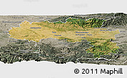 Satellite Panoramic Map of Carcassonne, semi-desaturated