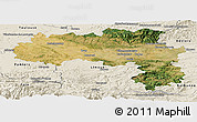 Satellite Panoramic Map of Carcassonne, shaded relief outside