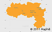 Political Simple Map of Carcassonne, single color outside