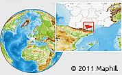 Physical Location Map of Aude, highlighted country
