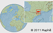 Savanna Style Location Map of Aude, hill shading