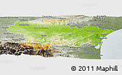 Physical Panoramic Map of Aude, semi-desaturated