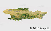 Satellite Panoramic Map of Aude, cropped outside