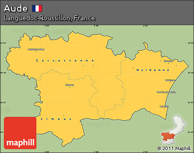 Savanna Style Simple Map of Aude, cropped outside