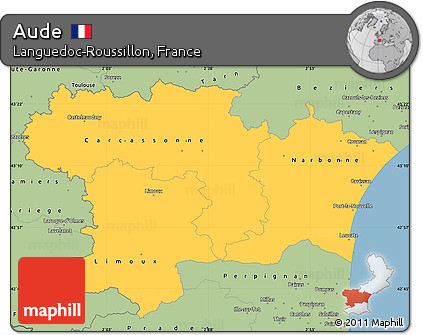 Savanna Style Simple Map of Aude