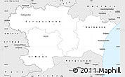 Silver Style Simple Map of Aude
