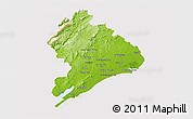Physical 3D Map of Montpellier, cropped outside