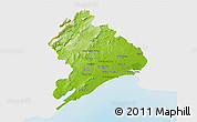 Physical 3D Map of Montpellier, single color outside