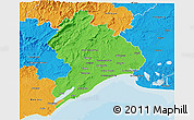 Political 3D Map of Montpellier