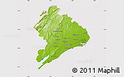Physical Map of Montpellier, cropped outside