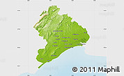 Physical Map of Montpellier, single color outside