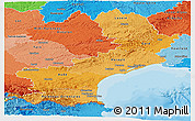 Political Shades Panoramic Map of Languedoc-Roussillon