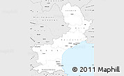 Silver Style Simple Map of Languedoc-Roussillon