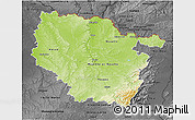 Physical 3D Map of Lorraine, darken, desaturated