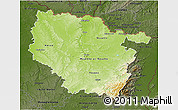 Physical 3D Map of Lorraine, darken